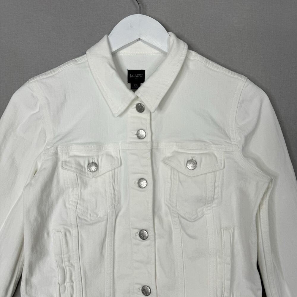 J.Crew Womens Jean Jacket XS White Wash Classic Crop Preppy Old Money Prep 2024 - Picture 2 of 13